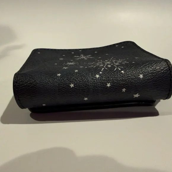 Coach Small Trifold Wallet In Signature Canvas With Snowflake Print - Picture 3 of 9